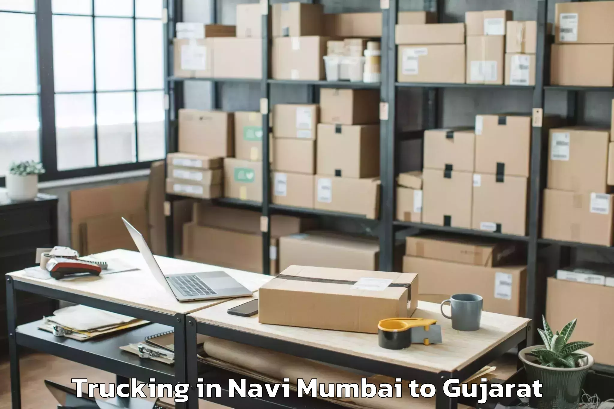 Affordable Navi Mumbai to Santalpur Trucking